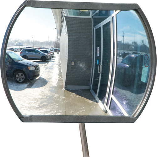 Roundtangular Convex Mirror with Telescopic Arm, 12" H x 18" W, Indoor/Outdoor Action Paper