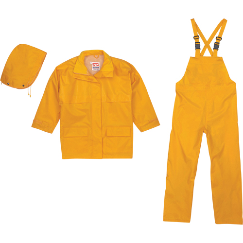Open Road&reg; 150D Rip-Stop 3-Piece Rain Suit, Polyester, 2X-Large, Yellow Action Paper