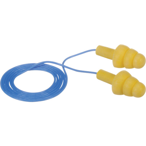 E-A-R Ultrafit Premolded Earplugs, Corded, Bulk - Polybag, 25 dB NRR, One-Size Action Paper