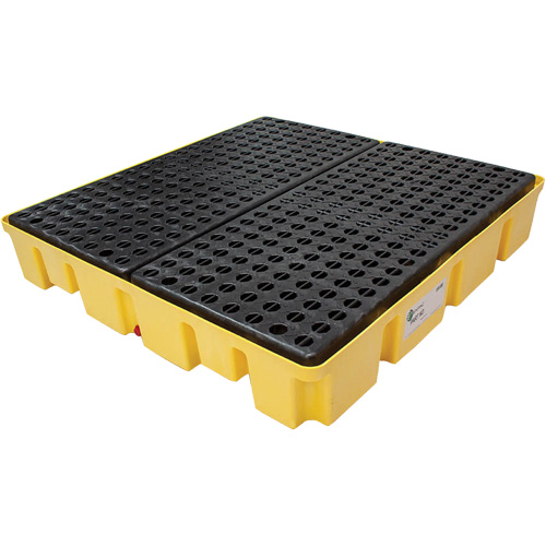 Poly-Slim-Line Spill Pallet without Drain, 66 US gal. Spill Capacity, 49" x 49" x 8.75" Action Paper