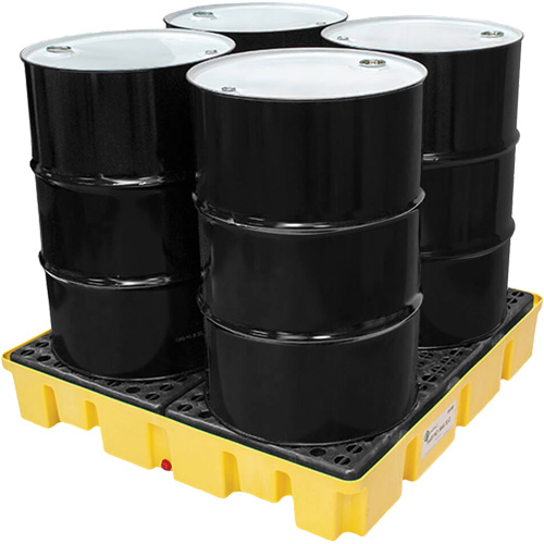 Poly-Slim-Line Spill Pallet without Drain, 66 US gal. Spill Capacity, 49" x 49" x 8.75" Action Paper