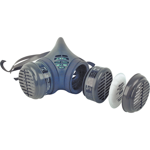 8000 Series Assembled Respirator, Elastomer/Thermoplastic, Medium Action Paper