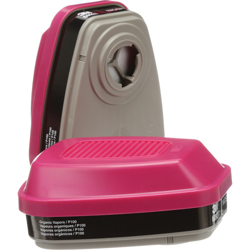 Cartouches pour respirateur s&eacute;rie 6000, Cartouche gaz/vapeur, Vapeurs organiques/P100 Action Paper