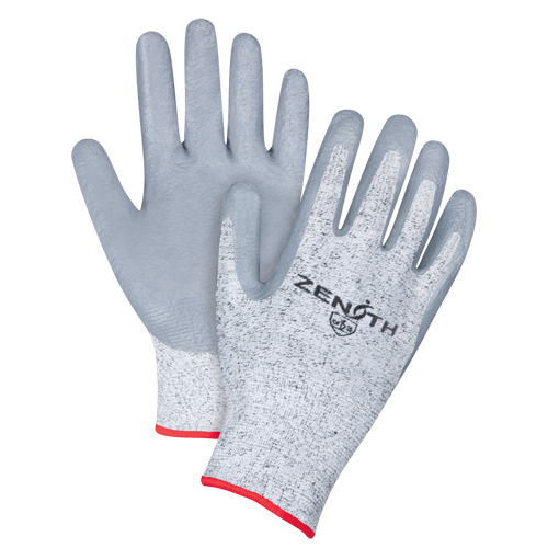 Seamless Stretch Cut-Resistant Gloves, Size Small/7, 13 Gauge, Nitrile Coated, HPPE Shell, ANSI/ISEA 105 Level 2/EN 388 Level 3 Action Paper