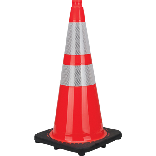 Premium Traffic Cone, 28", Orange, 4" & 6" Reflective Collar(s) Action Paper