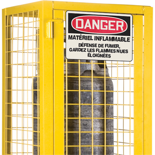 Armoire de s&eacute;curit&eacute; pour cylindres de gaz conforme aux normes de la CSA, nbre de bouteilles: 2, 17" , 17" , 69" , Jaune Action Paper