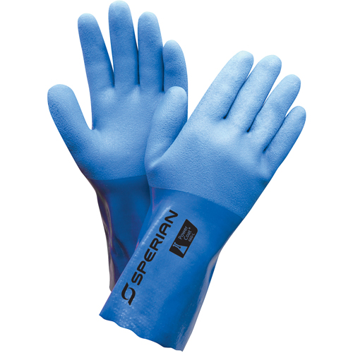 Triple Dip Gloves, Size X-Large/10, 12" L, PVC, Flock-Lined Inner Lining, 35-mil Action Paper