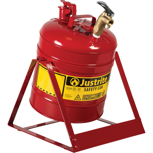 Laboratory Safety Can with Faucet, Type I, Steel, 5 US gal., Red, FM Approved Action Paper