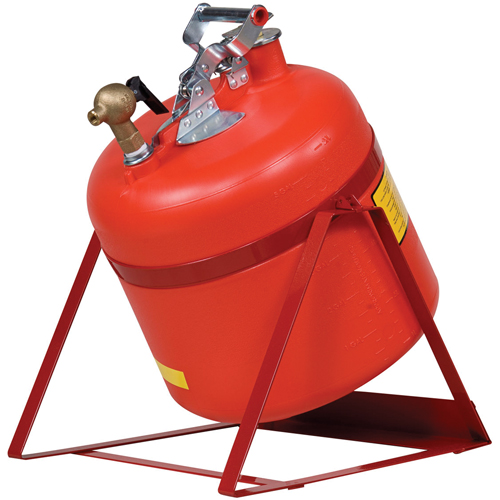 Bidon avec robinet s&eacute;curitaires pour laboratoires, Type I, Acier, 5 gal. US, Rouge, Homologu&eacute; FM Action Paper
