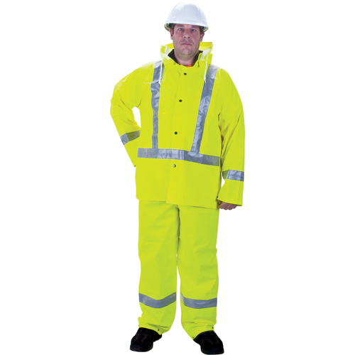 RZ900 Premium Traffic Rain Suit, Small, High Visibility Lime-Yellow Action Paper