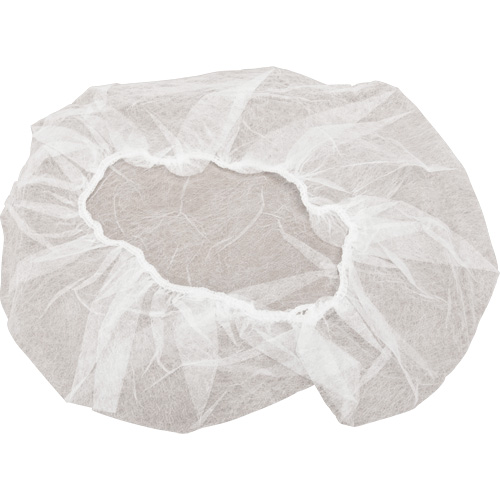 Bonnets bouffants non tiss&eacute;s, Polypropyl&egrave;ne, 21"/Grand, Blanc Action Paper