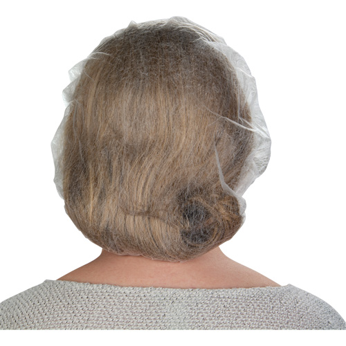 Bonnets bouffants non tiss&eacute;s, Polypropyl&egrave;ne, 21"/Grand, Blanc Action Paper