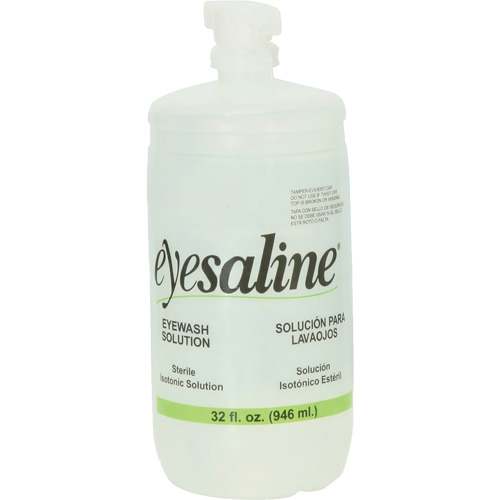 Bouteilles de solution saline pour douche oculaire, Bouteille Plein, 32 oz Action Paper