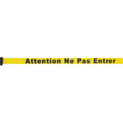 Tape Cassette for Build-Your-Own Crowd Control Barriers, Attention ne pas entrer, 7', Yellow Tape Action Paper