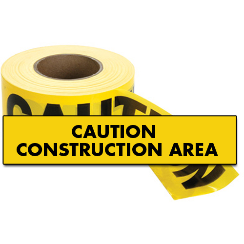 Rubans standards pour barricades, Anglais, 3" la x 1000' lo, 2 mils, Noir sur jaune Action Paper