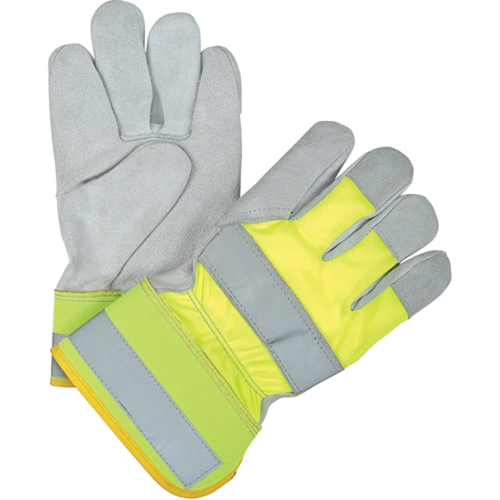 Gants d'ajusteur orange haute visibilit&eacute; doubl&eacute;s pour l'hiver, Grand, Paume en Cuir de vache refendu, Doublure en Thinsulate Action Paper