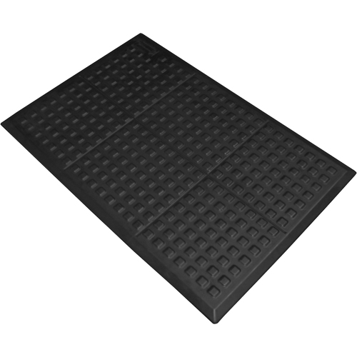 Rejuvenator&reg; Connect No. 502 for Single Workstation, Polyurethane, 3' W x 5' L, 5/8" Thick, Black Action Paper