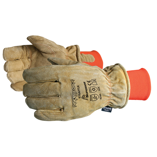 SnowForce Brown Freezer Glove, One Size, Grain Cowhide Palm, Thinsulate Inner Lining Action Paper