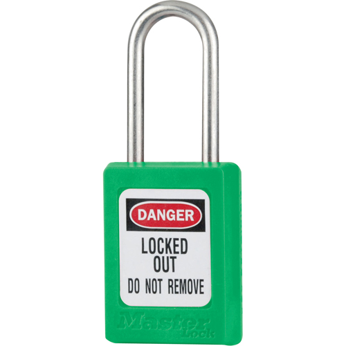 Cadenas de s&eacute;curit&eacute; S31 Zenex, Vert, Cl&eacute;s diff&eacute;rentes, Thermoplastique, Largeur de 1-3/8" Action Paper