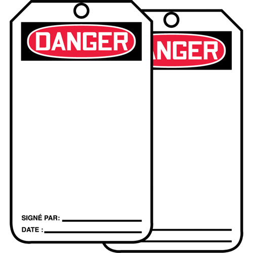 Safety Tags, Plastic, 3-1/8" W x 5-7/8" H, French Action Paper