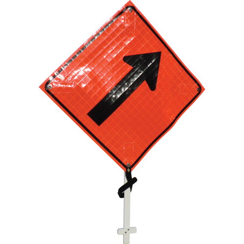 Right Diagonal Arrow Pole Sign, 24" x 24", Vinyl, Pictogram Action Paper