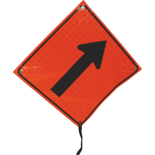 Right Diagonal Arrow Rolled Sign, 24" x 24", Vinyl, Pictogram Action Paper