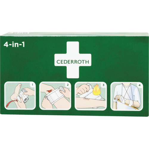 Cederroth 4-in-1 Bloodstopper, 9" L x 5-1/2" W Action Paper