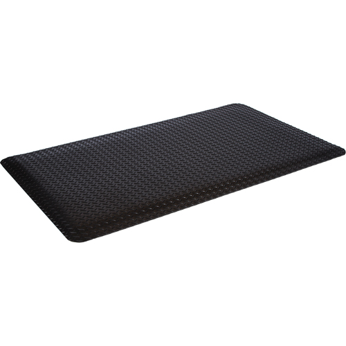 WD Deck Plate Mats, Diamond, 3' x 12' x 5/8", Black, Sponge Action Paper