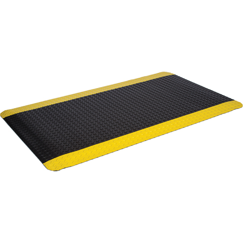 WD Deck Plate Mats, Diamond, 3' x 12' x 5/8", Black/Yellow, Sponge Action Paper