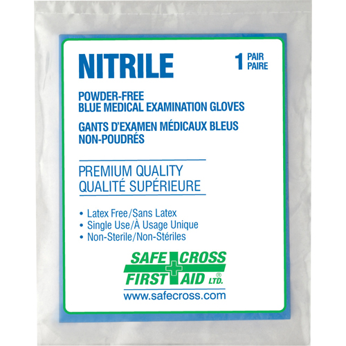 Gants d'examen m&eacute;dical, Grand, Nitrile, 5 mils, Sans poudre, Transparent, Classe 2 Action Paper