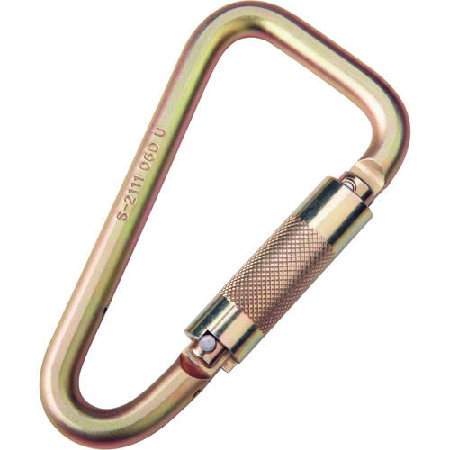 Saflok Carabiners, Steel, 3600 lbs Capacity Action Paper