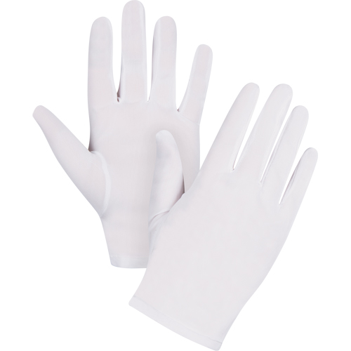 Low-Lint Inspection Gloves, Nylon, Hemmed Cuff, Men's Action Paper
