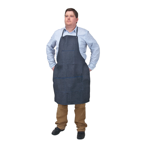 Apron, Cotton, 38" L x 28" W, Blue Action Paper