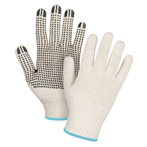 Lightweight Dotted String Knit Gloves, Poly/Cotton, Single Sided, 7 Gauge, X-Large Action Paper