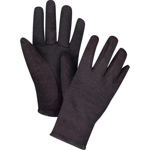 Jersey Gloves, Large, Brown, Red Fleece, Slip-On Action Paper