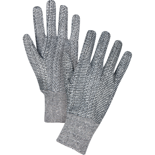 Jersey Gloves, Large, Salt & Pepper, Unlined, Knit Wrist Action Paper