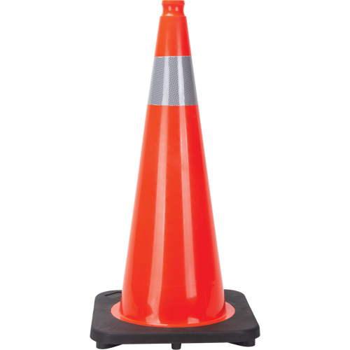 Traffic Cone, 28", Orange, 4" Reflective Collar(s) Action Paper