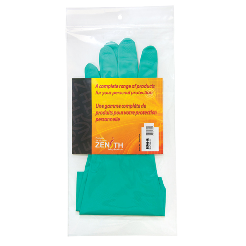 Gants r&eacute;sistants aux produits chimiques &agrave; prise en losange, Taille 8, 13" lo, Nitrile, Doublure en Ouat&eacute;e, 13 mils Action Paper