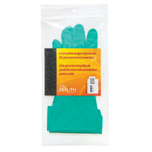 Gants r&eacute;sistants aux produits chimiques &agrave; prise en losange, Taille 2T-Grand, 13" lo, Nitrile, Doublure en Ouat&eacute;e, 13 mils Action Paper