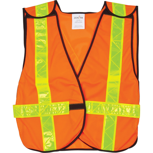 Veste de s&eacute;curit&eacute; d'usage standard, Orange haute visibilit&eacute;, Moyen, Polyester Action Paper