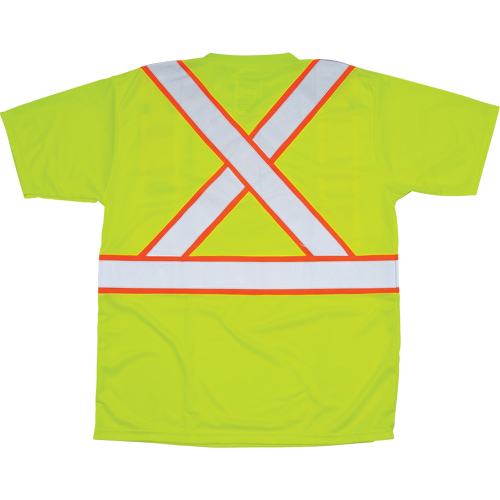 CSA Compliant T-Shirt, Polyester, X-Large, High Visibility Lime-Yellow Action Paper