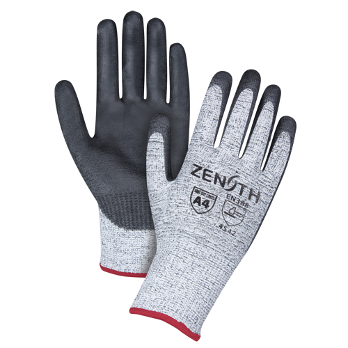 Seamless Stretch Cut-Resistant Gloves, Size Small/7, 13 Gauge, Polyurethane Coated, HPPE Shell, ANSI/ISEA 105 Level 4/EN 388 Level 5 Action Paper