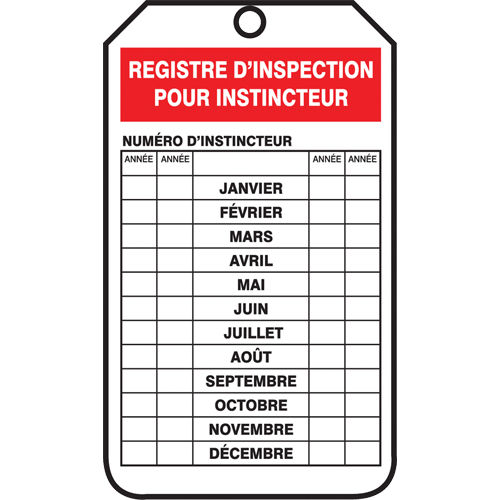 Inspection Tags, Plastic, 3-1/8" W x 5-7/8" H, French Action Paper