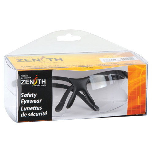 Z1800 Series Reader Safety Glasses, Anti-Scratch, Clear, 1.0 Diopter Action Paper