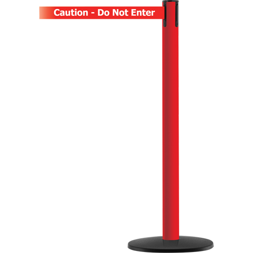 Montant pour syst&egrave;me Advance TensaBarrier, Acier, 36" h, Ruban Blanc/Rouge, Longueur du ruban 7,5' Action Paper