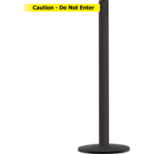 Advance TensaBarrier&reg; Barrier Post, Steel, 36" H, Black/Yellow Tape, 7.5' Tape Length Action Paper