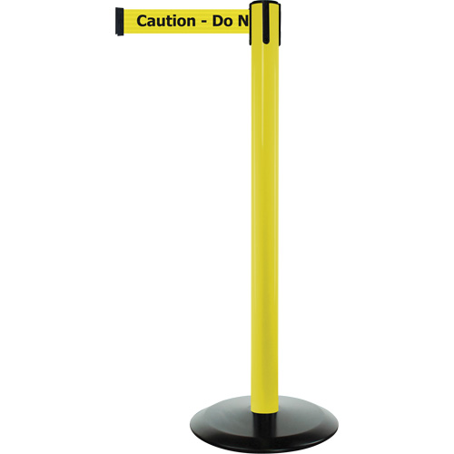 Advance TensaBarrier&reg; Barrier Post, Steel, 36" H, Black/Yellow Tape, 7.5' Tape Length Action Paper