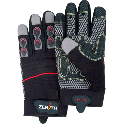 Gants pour m&eacute;canicien ZM400 de premi&egrave;re qualit&eacute;, Paume Synth&eacute;tique, Taille Moyen Action Paper