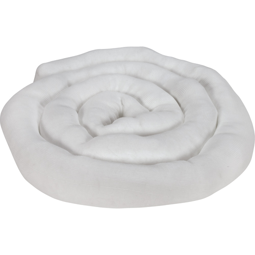 Remblais tubulaire absorbant, Huile seulement, Absorption 45 gal., 3" la x 10' lo, Pqt de 10 Action Paper