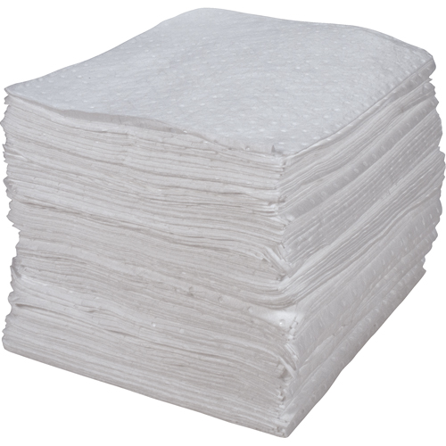 Premium Bonded Sorbent Pads, Oil Only, 15" x 17", 30 gal. Absorbancy Action Paper